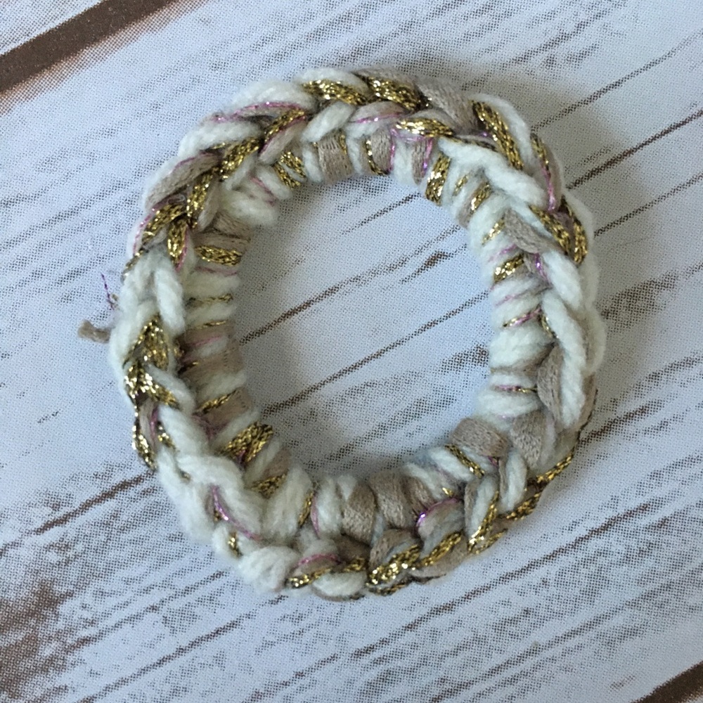 Textured, mixed yarn, handmade scrunchie